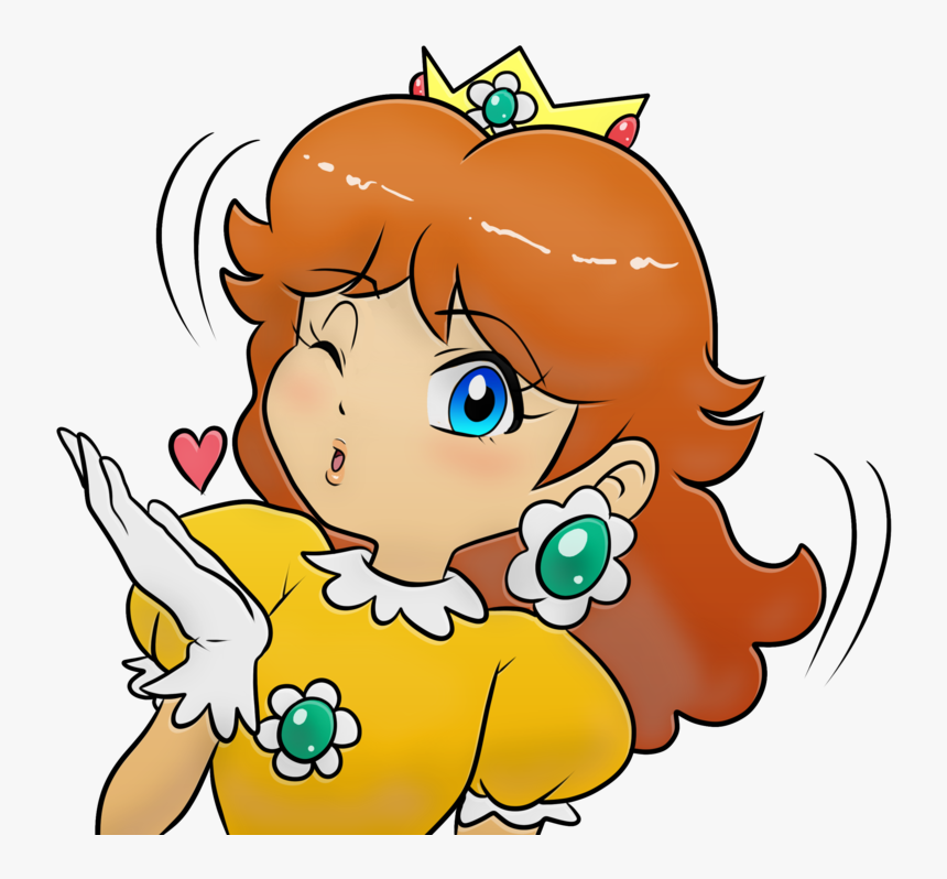 Sarasaland Princess Daisy Blowing A Kiss - Princess Daisy Blowing Kiss, HD Png Download, Free Download