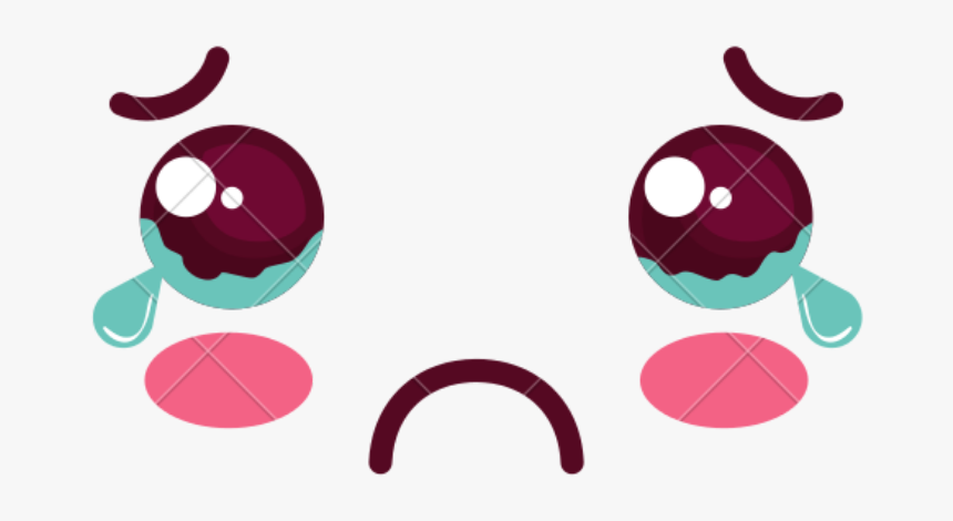 Sad Kawaii Face Png, Transparent Png, Free Download