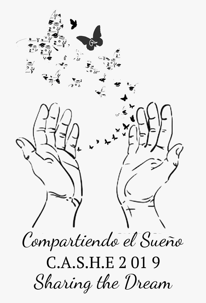 Open Hands Sharing Dreams And Releasing Butterflies - Cartoon, HD Png Download, Free Download