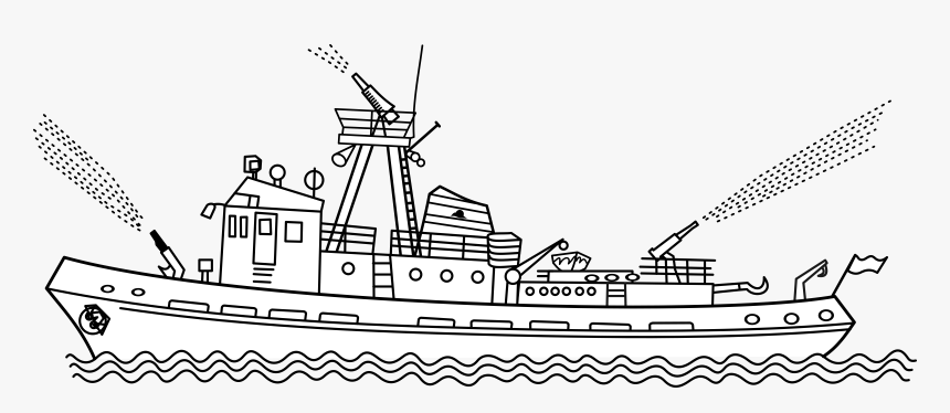 Transparent Fire Clipart - Fire Boat Coloring Page, HD Png Download, Free Download