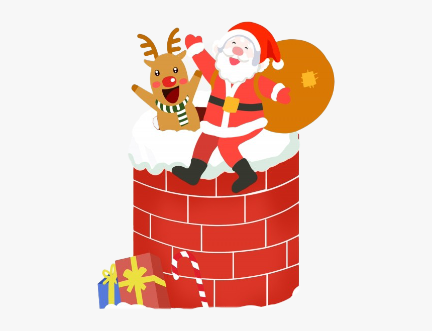 Santa Claus Christmas Chimney Png Clipart - ปล่อง ไฟ คริสต์มาส, Transparent Png, Free Download