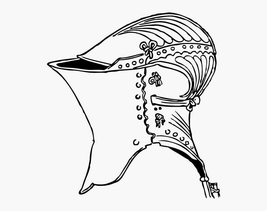 Old Knight Helmet Drawing Clipart , Png Download - Medieval Helmet Clip Art, Transparent Png, Free Download