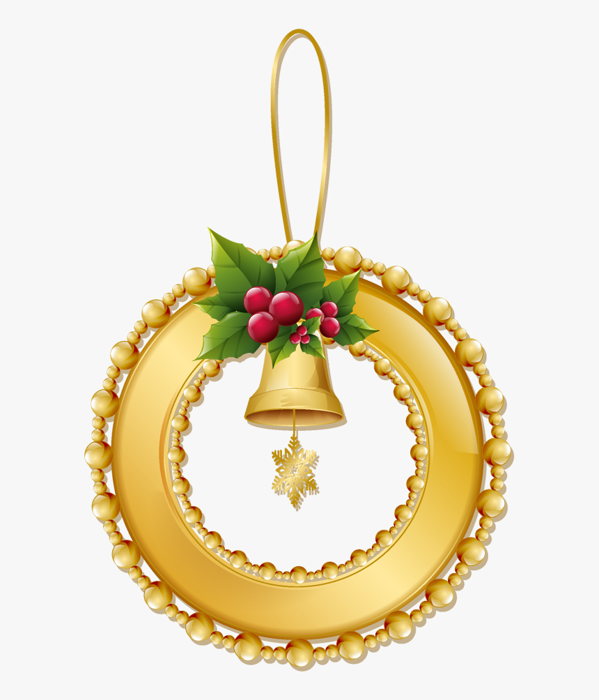 Gold Christmas Wreath Clipart , Png Download - Clipart Gold Christmas Wreath, Transparent Png, Free Download