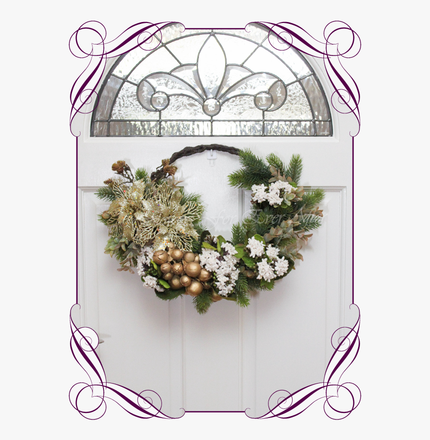 Unusual, Unique Christmas Table And Door Seasonal Holiday - Flower Bouquet, HD Png Download, Free Download