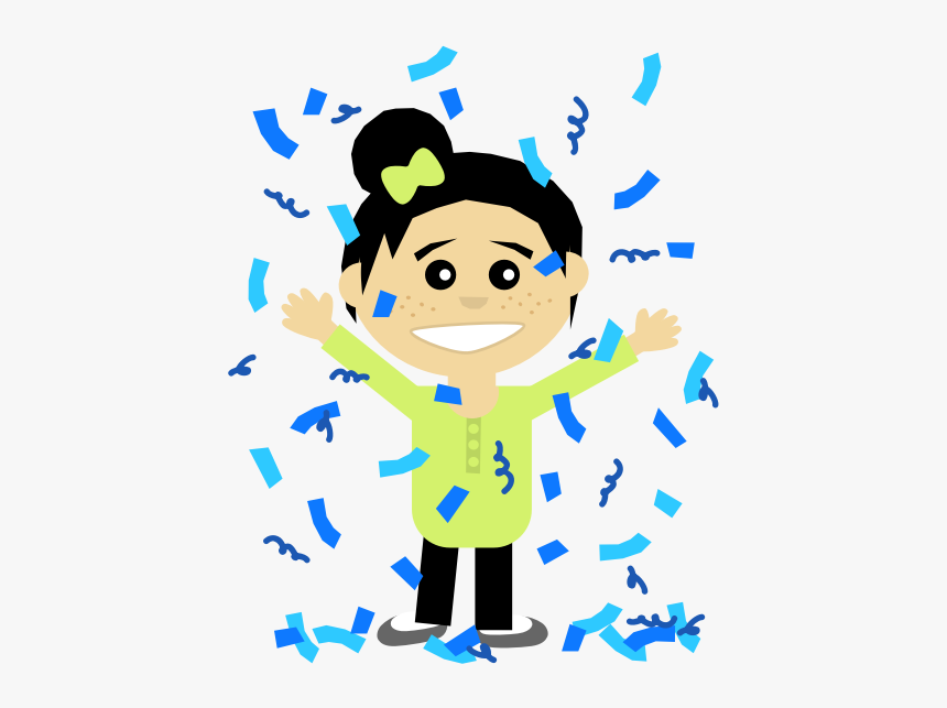 Confetti Girl Vector Image - Girl Celebrating Clipart, HD Png Download, Free Download