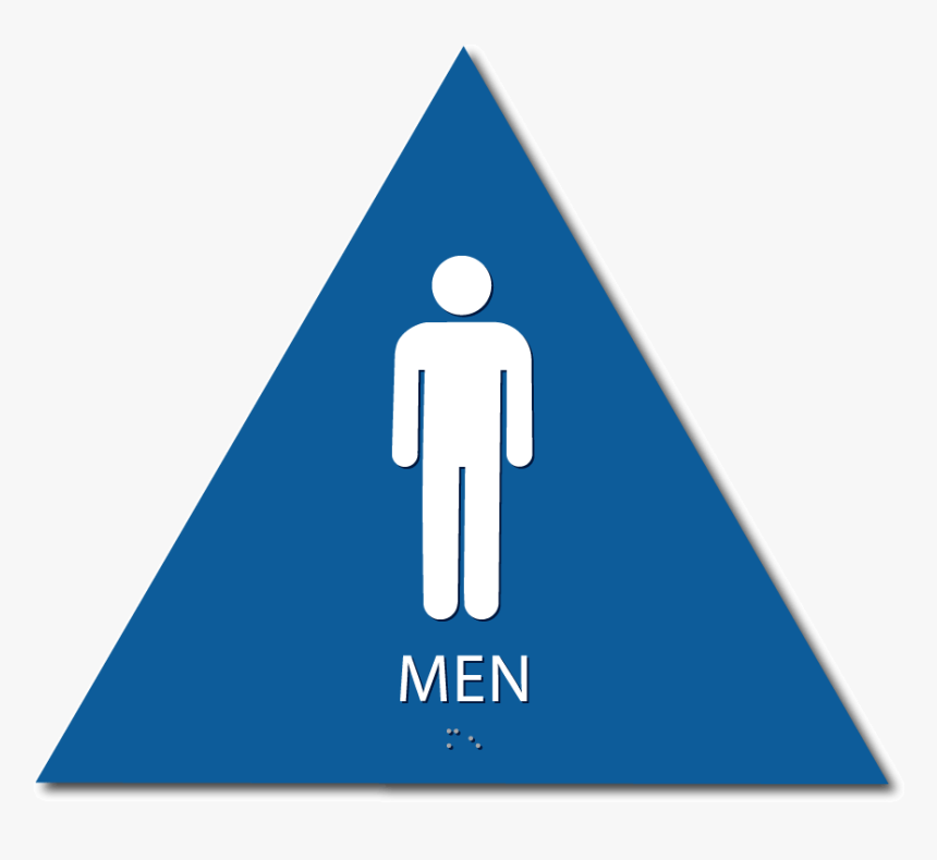 Mens Bathroom Sign - Men's Restroom Sign Triangle, HD Png Download, Free Download