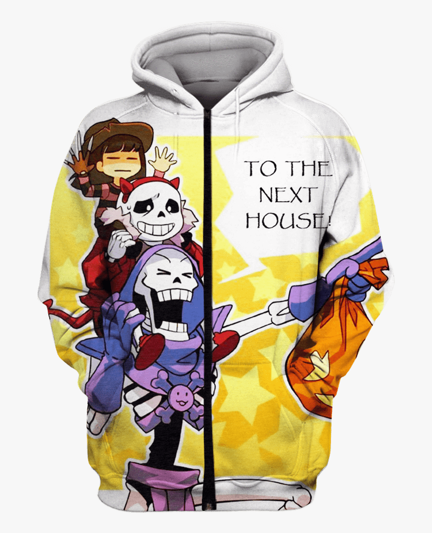 Gearhuman 3d Sans Frisk Papyrus Halloween Tshirt Zip - Sans Hoodies, HD Png Download, Free Download