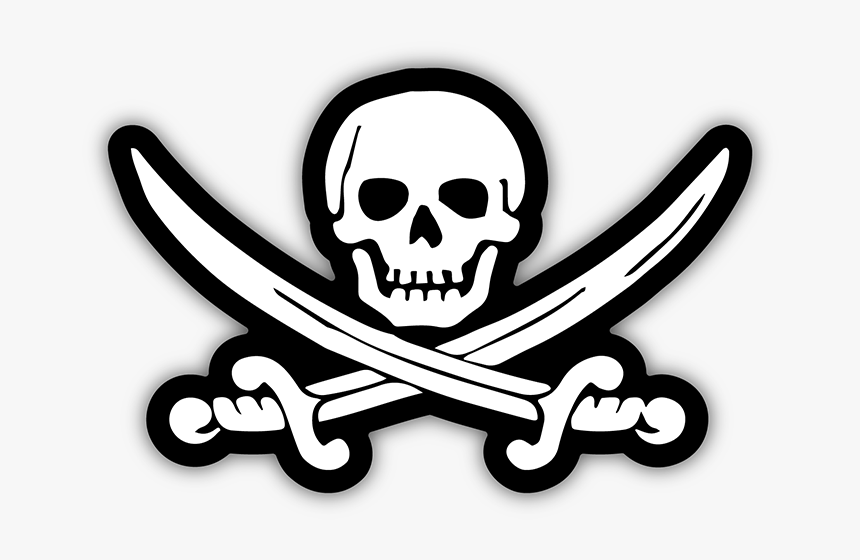 Transparent Transparent Skull Png - White Jolly Roger Png, Png Download, Free Download