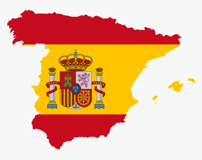 Spain Flag Map Clipart, HD Png Download, Free Download