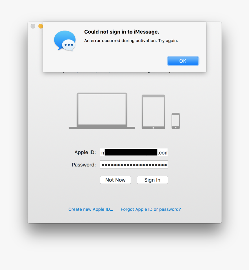 "could Not Sign Into Imessage - Imessage Anmeldung Fehlgeschlagen Mac, HD Png Download, Free Download