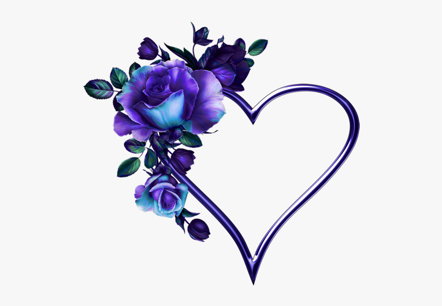 Purple Hearts And Flowers, HD Png Download, Free Download