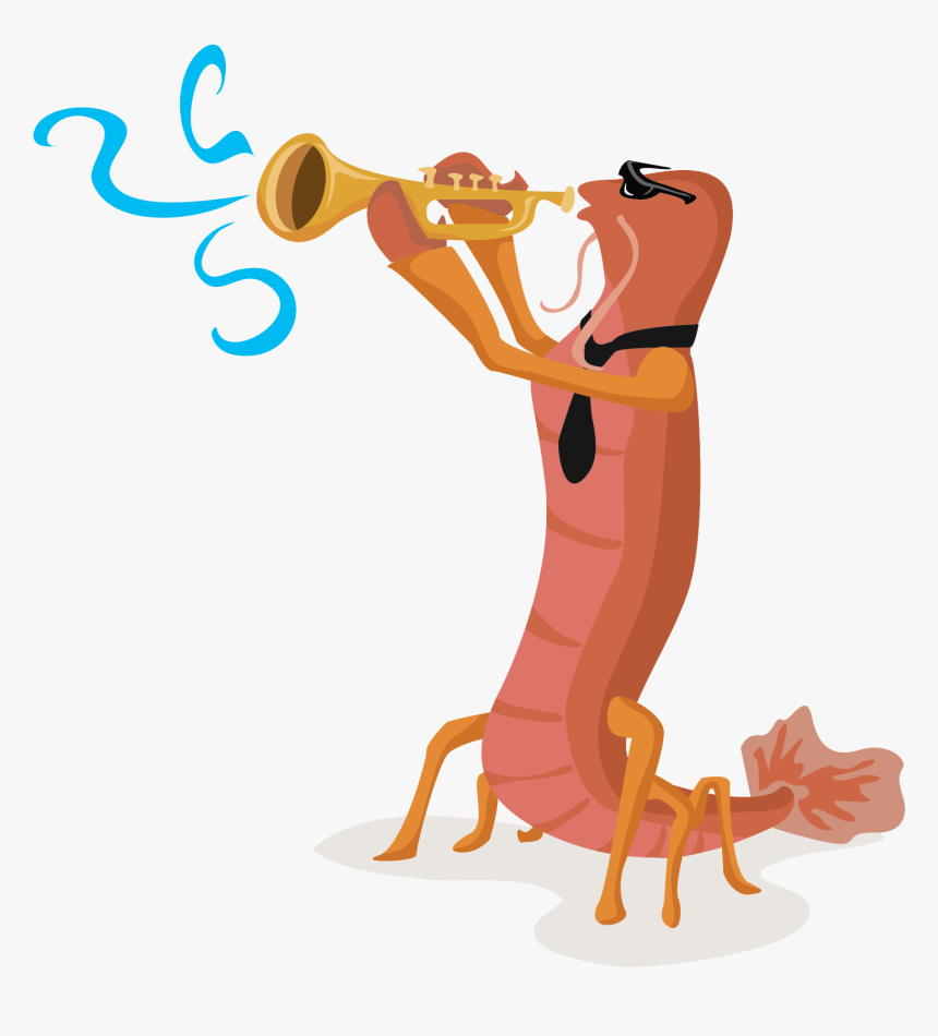 Crawfish Playing Trumpet Free Vector Clip Art, HD Png Download, Free Download