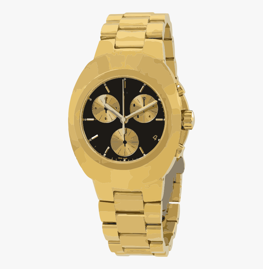 Swiss Watch In Full Gold And Black - Rado Original Chronograph, HD Png Download, Free Download