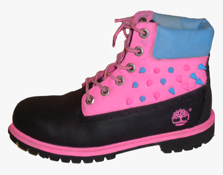 Pink And Black Timberland Boots, HD Png Download, Free Download