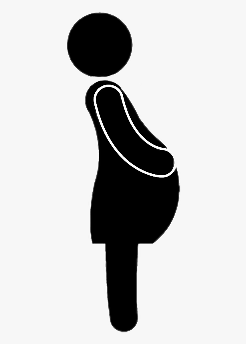 #pregnancy #silhouette #stickfigure - Black-and-white, HD Png Download, Free Download