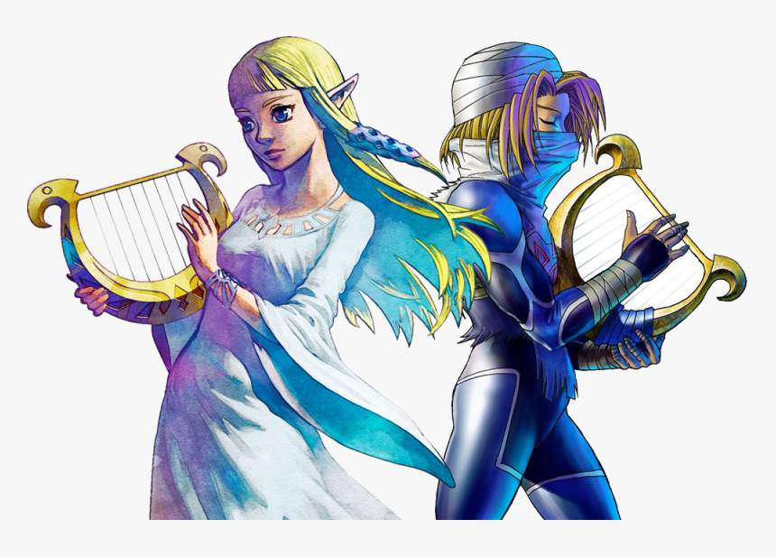 Zelda Sheik Goddess"s Harp - Back Ocarina Of Time Sheik, HD Png Download, Free Download