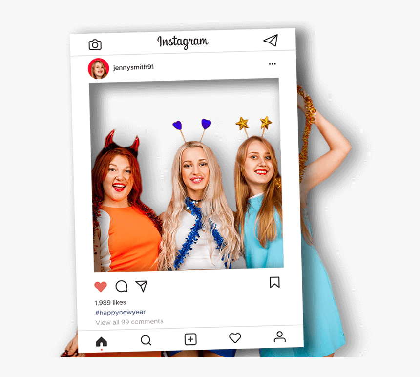 party-selfie-frames-with-instagram-template-instagram-hd-png