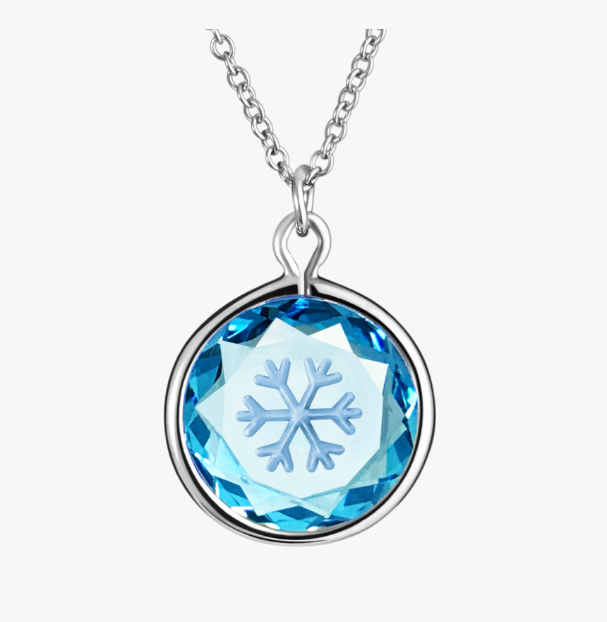 Snow Flake In Swarovski Blue Crystal With Silver Enamel - Pendant, HD Png Download, Free Download