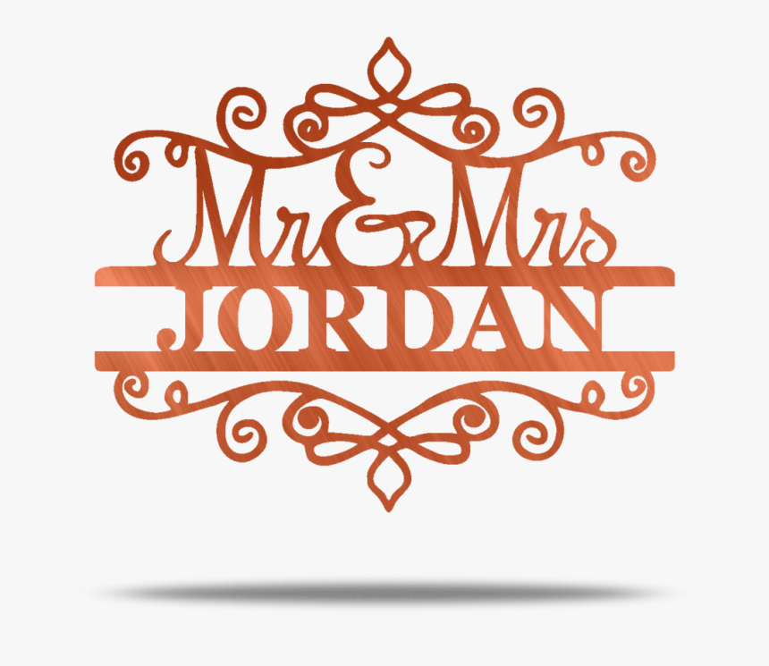 Mr & Mrs Scroll Personalizable Metal Wall Art - Printable Mr And Mrs Sign, HD Png Download, Free Download