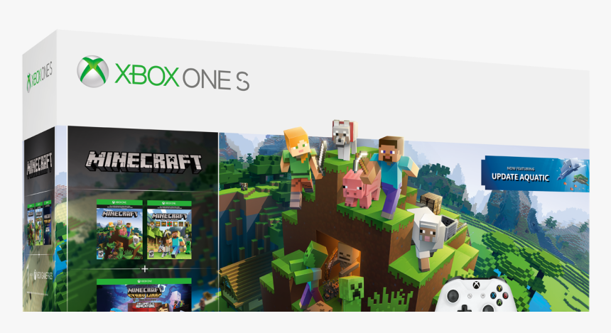Xbox One S 1tb Minecraft Aquatic, HD Png Download, Free Download
