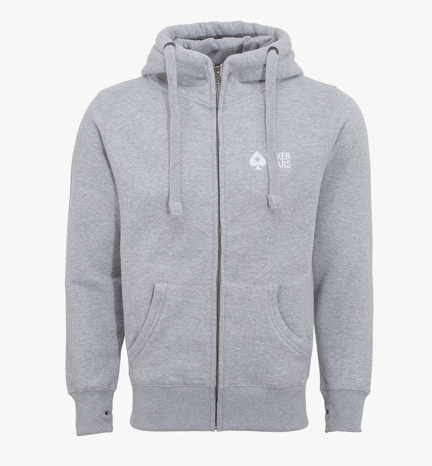 Pok0108 Hoodie 335 - Zipped Hoodie Grey Melange Pokerstars, HD Png Download, Free Download