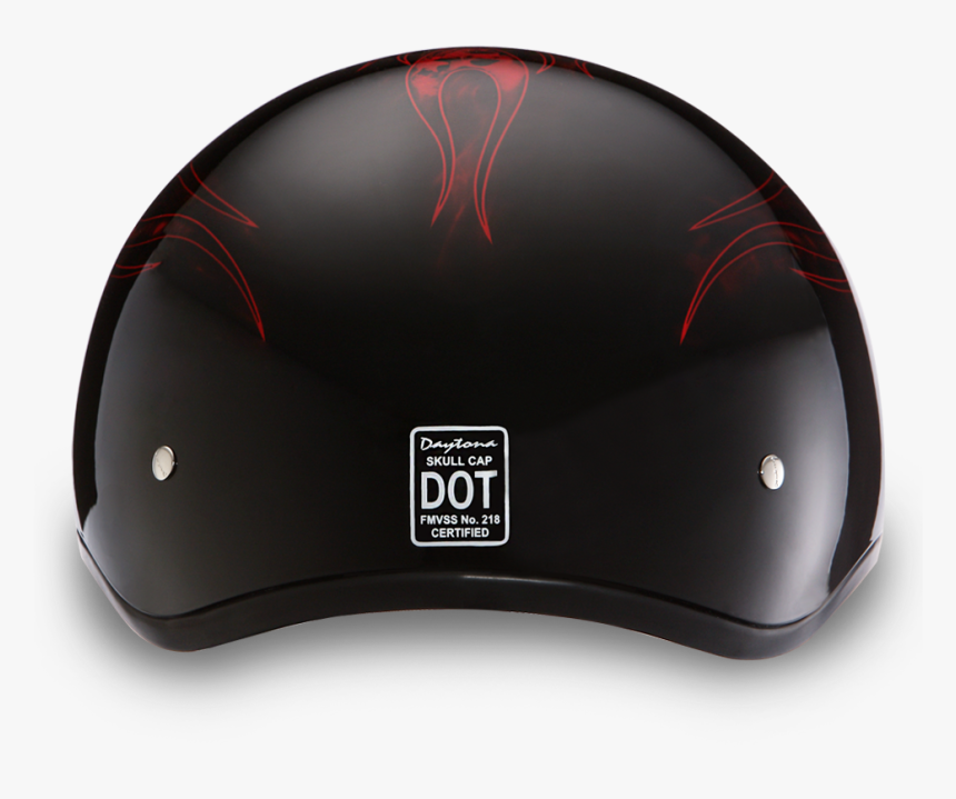 Details About Low Profile Dot Daytona Red Skull Flames - Motorcycle Helmet, HD Png Download, Free Download