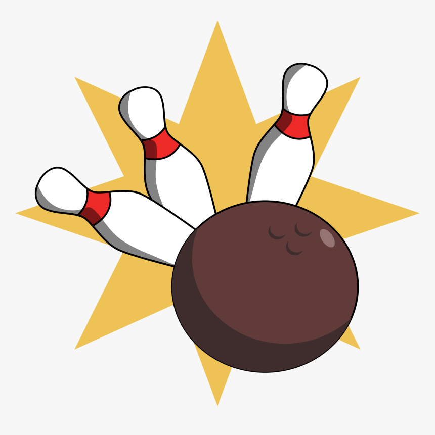 Big Image Png - Bowling Ball Hitting Pins Clipart, Transparent Png, Free Download