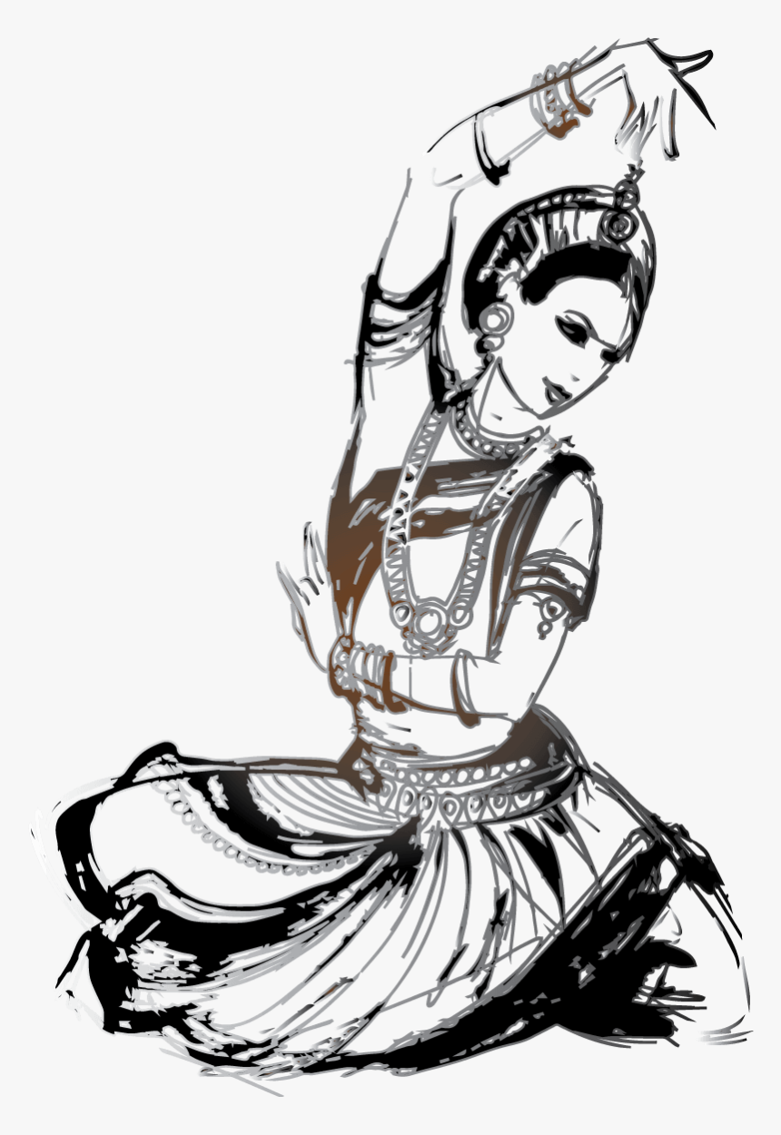 Dancer Clipart Cultural Program - Drawing Girl Indian Dancer, HD Png Download, Free Download