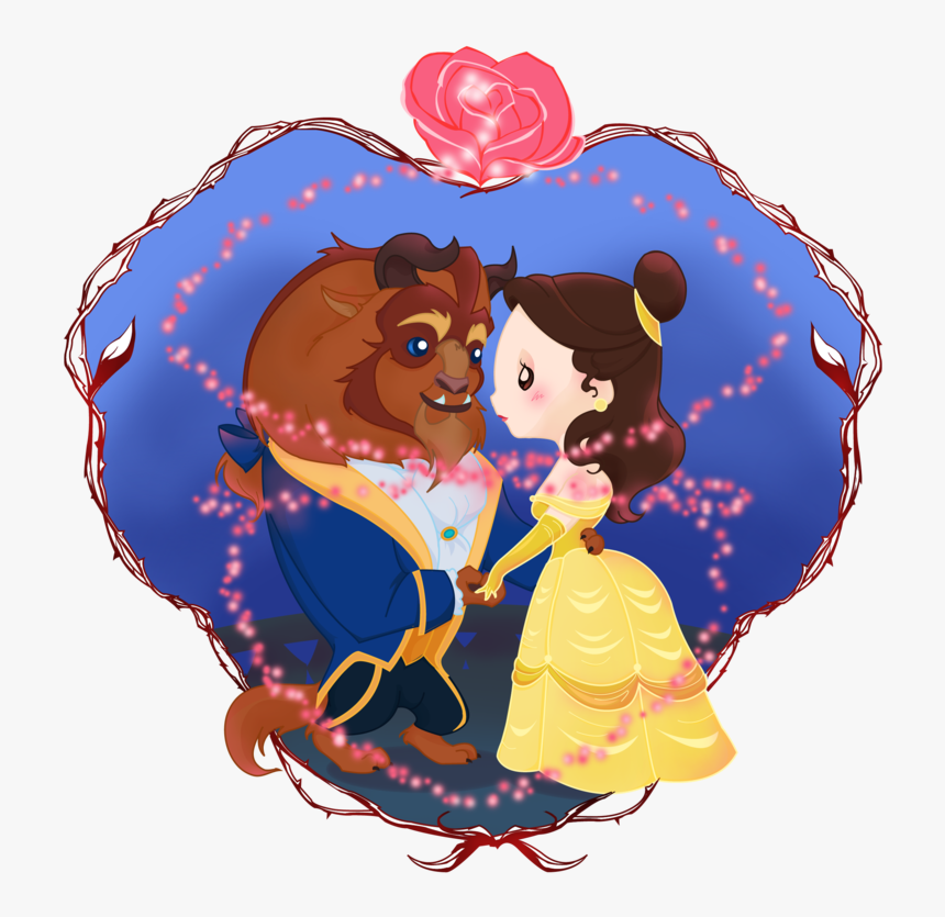 Beauty And The Beast - Cute Beauty And The Beast Drawing, HD Png Download, Free Download