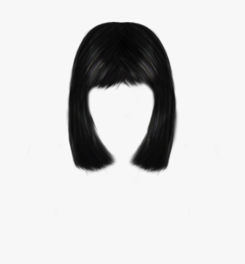 Hair,human,bangs,long Hair,fashion Hair,lace Wig,bob - Lady Black Hair Png, Transparent Png, Free Download