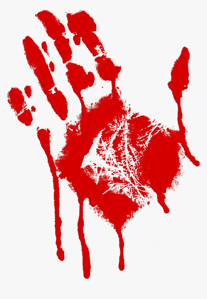 Bloody Handprint - Hand Print Blood Transparent, HD Png Download, Free Download