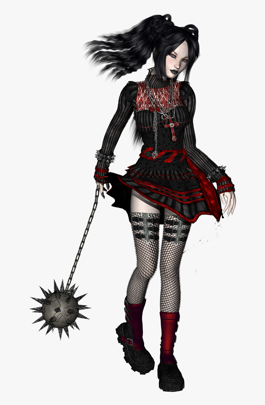 Girl Gothic Dark Free Picture - Goth Valentines Day Cards, HD Png Download, Free Download