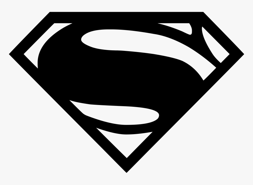 Superman Clip Black And White - Superman Logo Black Png, Transparent Png, Free Download