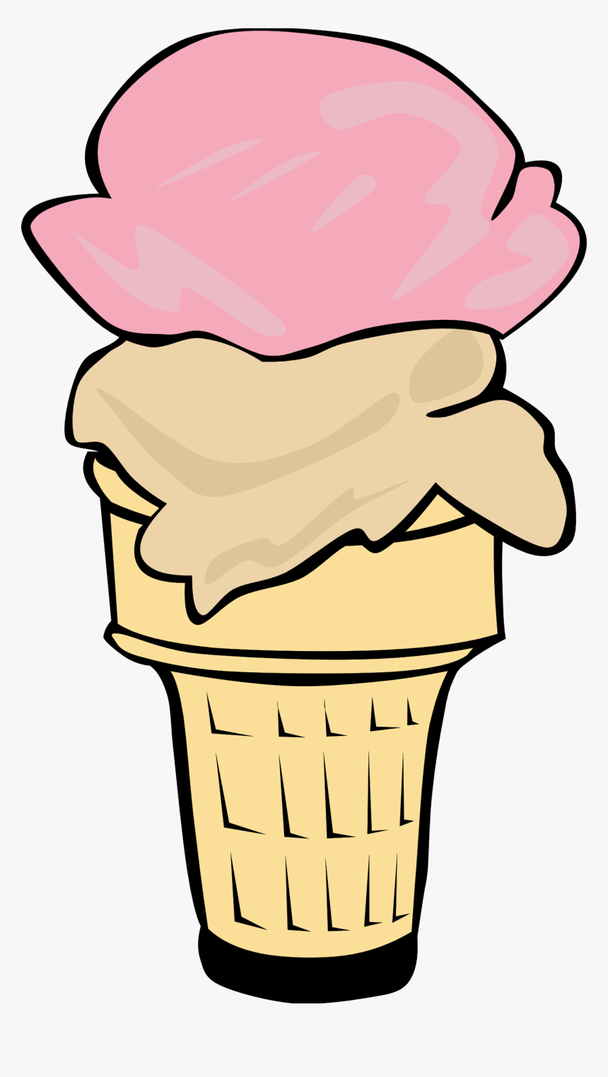 Ice Cream Cone Clip Art Black And White Free - Ice Cream Cone Clip Art Transparent Background, HD Png Download, Free Download