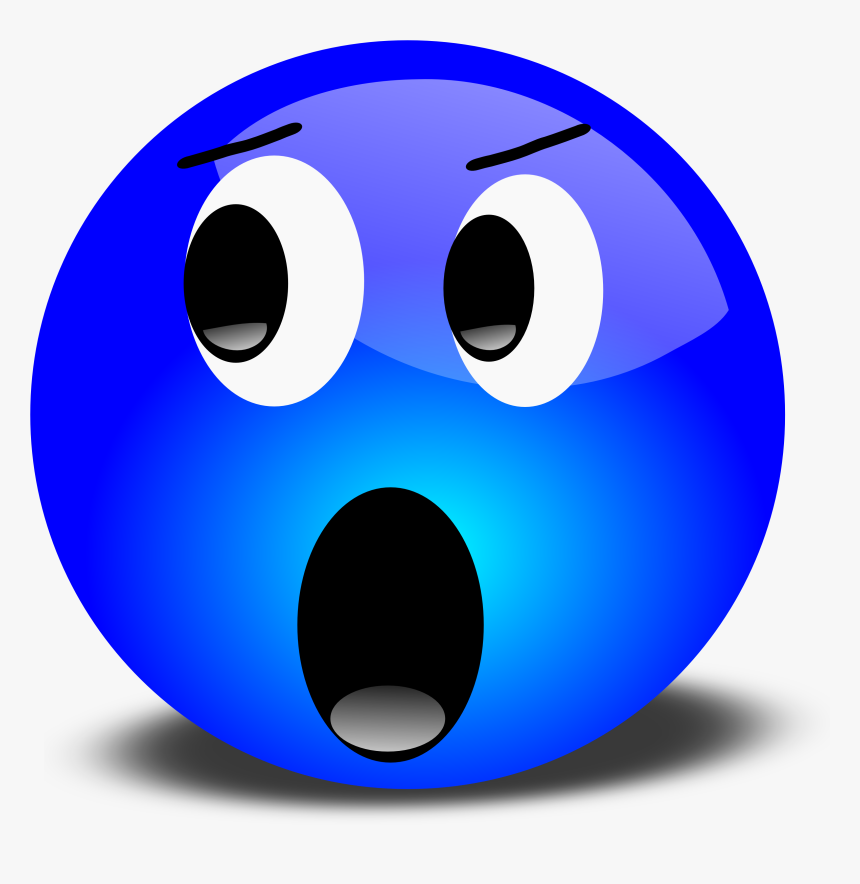 Transparent Shock Emoji Png - Blue Smiley Face, Png Download, Free Download