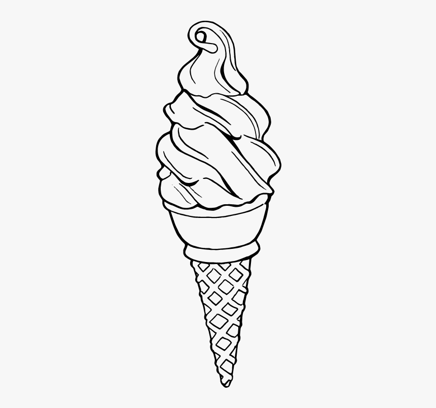 Clip Art Ice Cream Cone Line Drawing - Drawing Of An Ice Cream Cone, HD Png Download, Free Download