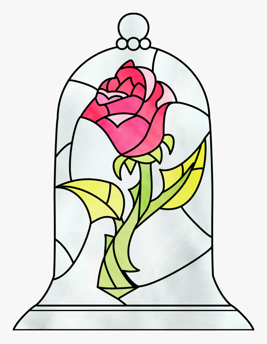 Belle Beast T-shirt Drawing Rose - Draw Beauty And The Beast Flower, HD Png Download, Free Download