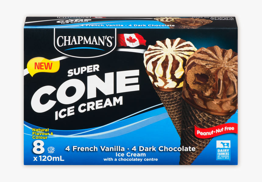 Chapman"s Vanilla & Chocolate Ice Cream Cone - Chapman's Super Cone Ice Cream, HD Png Download, Free Download
