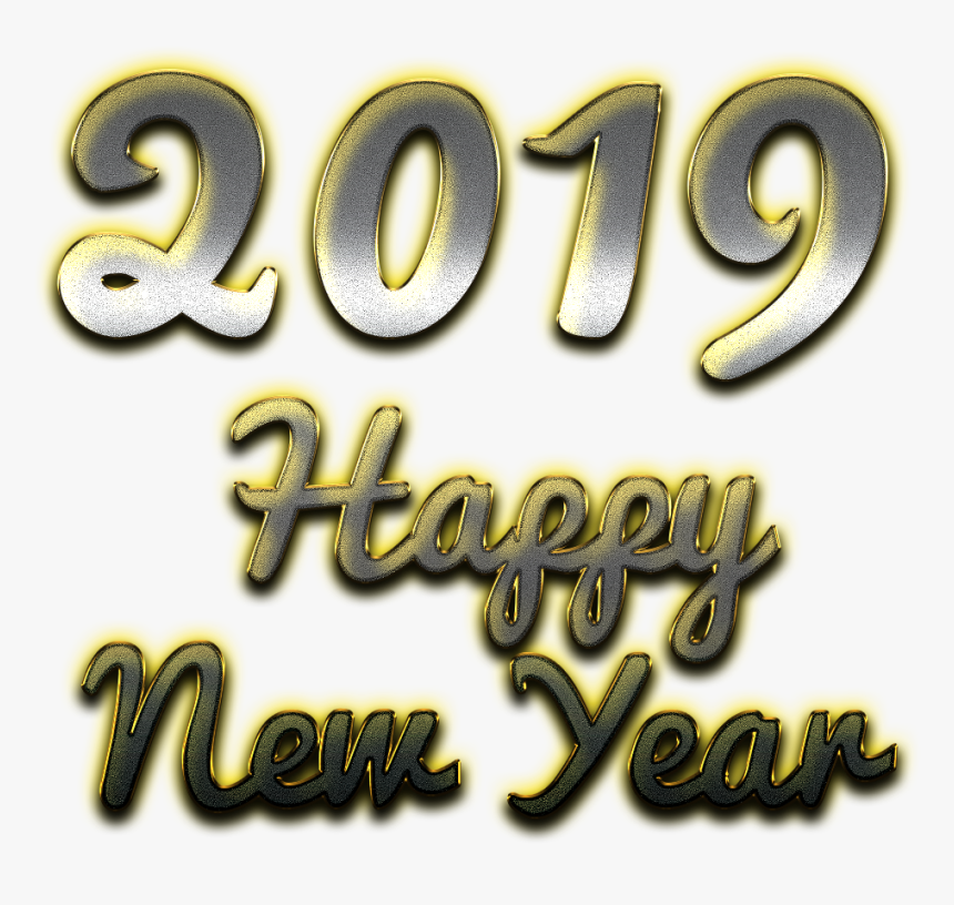 2019 Happy New Year Png Clipart - Calligraphy, Transparent Png, Free Download