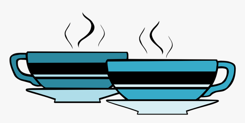 Cups, Teacup, Teacups, Coffee, Tea, Blue, Teal, Steam, HD Png Download, Free Download