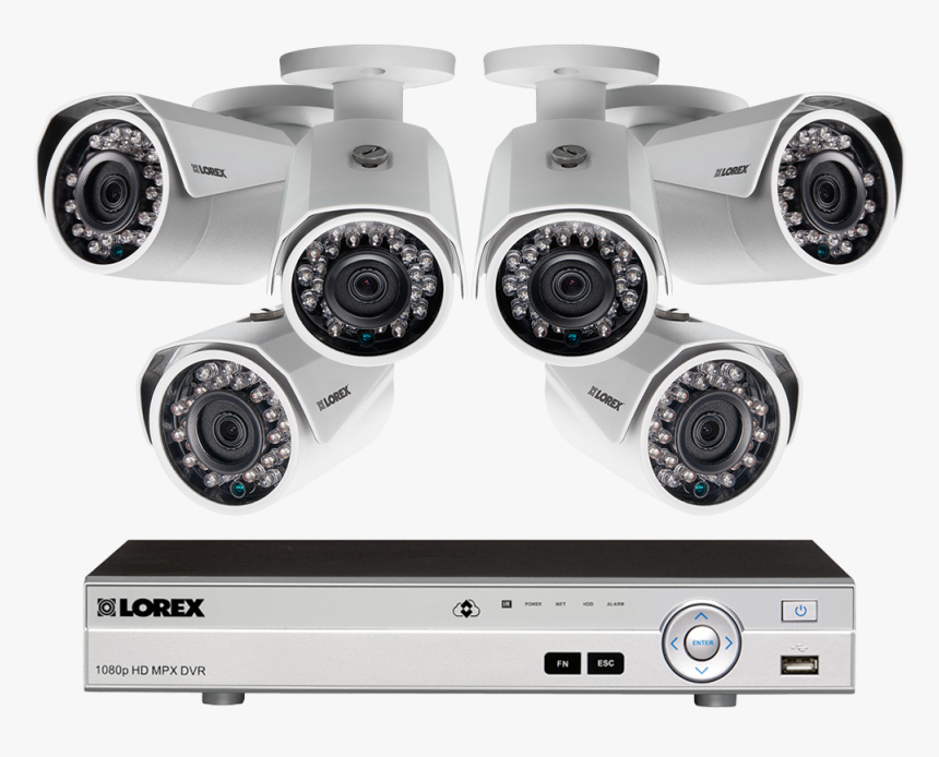 Hd 1080p Surveillance System With 6 Outdoor Security - Security Camera System, HD Png Download, Free Download