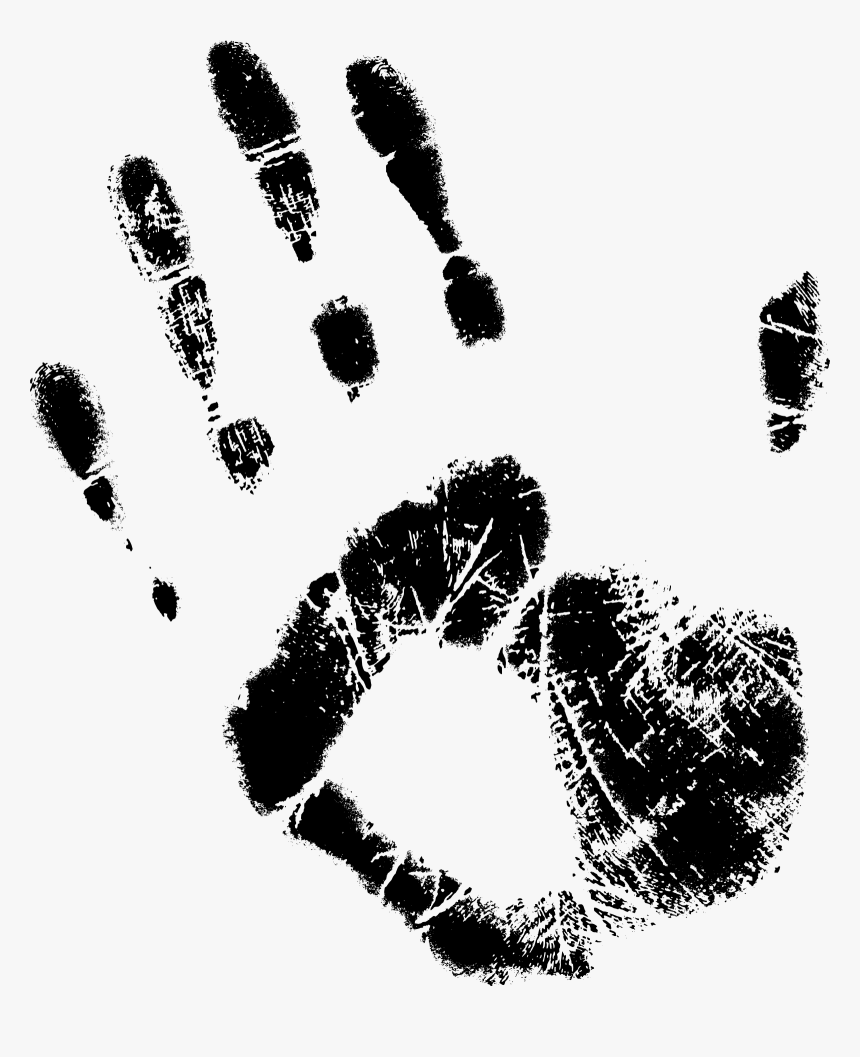 Handprint-4 - Black Hand Transparent Background, HD Png Download, Free Download