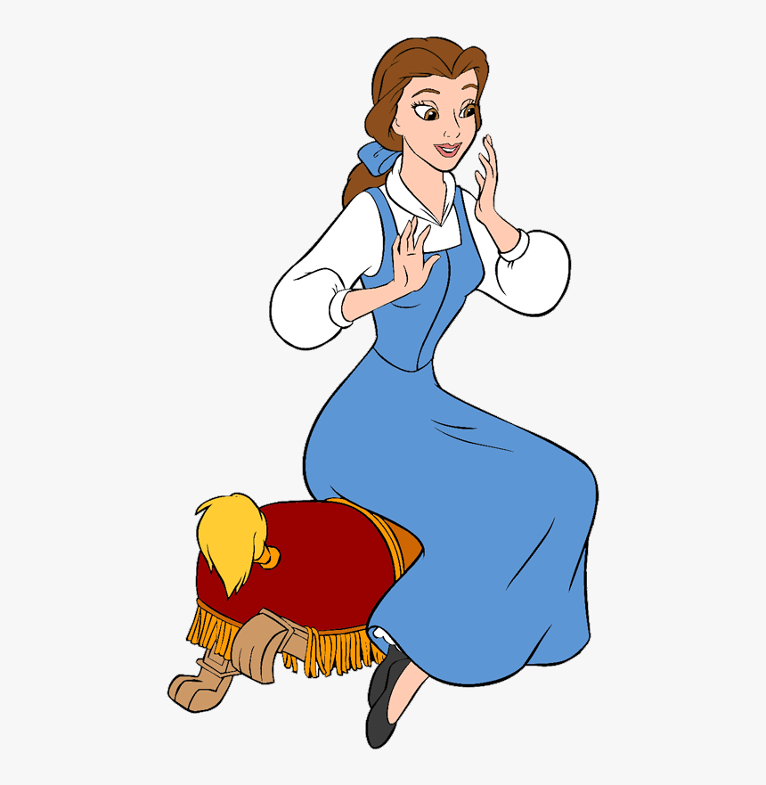 Belle Sitting On The Enchanted Footstool Disney Clipart, - Belle Beauty And The Beast Sitting Down, HD Png Download, Free Download