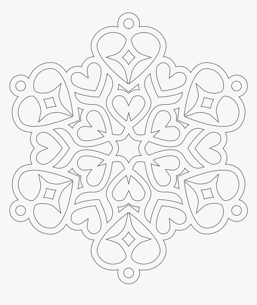 Girly Mandala Coloring Pages - Coloring Pages Snowflakes Hearts, HD Png Download, Free Download