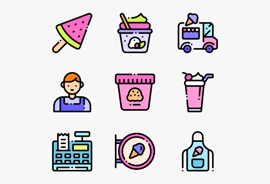 Icecream Shop - 80's Icon Png, Transparent Png, Free Download