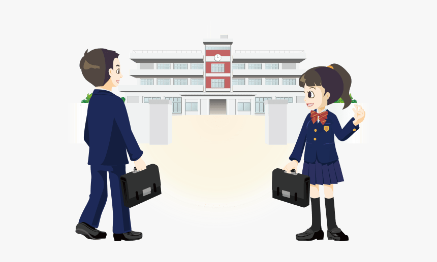 Japanese And American School Differences - 学校 に 行く 中学生 イラスト, HD Png Download, Free Download