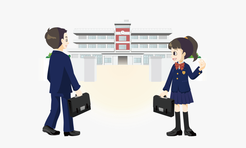 Japanese And American School Differences 学校 に 行く 中学生 イラスト Hd Png Download Kindpng