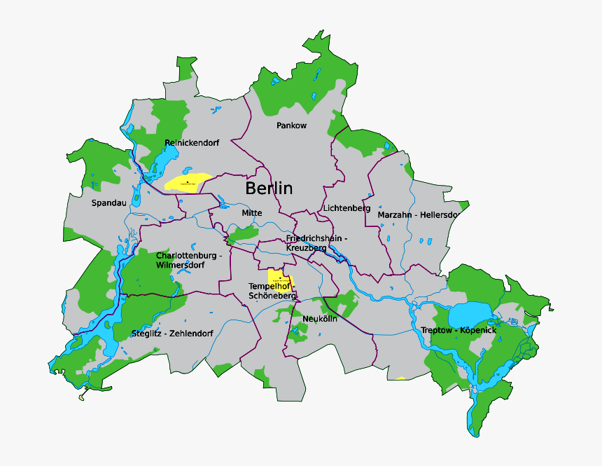 Berlin Map - Aeropuertos Berlin, HD Png Download, Free Download