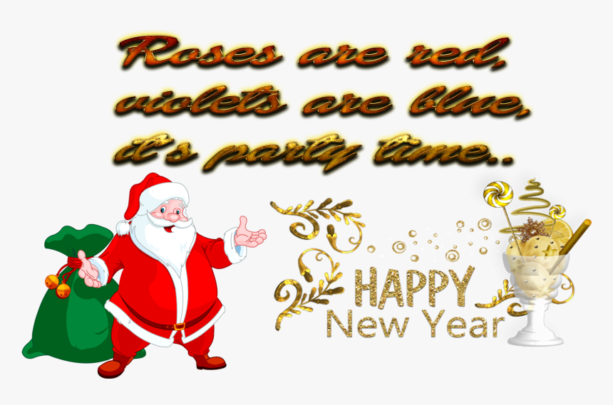New Year Wishes Png Clipart - Happy Santa, Transparent Png, Free Download