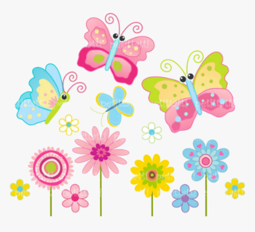 Flowers And Butterflies Clipart - Cute Flower Clipart Png, Transparent Png, Free Download